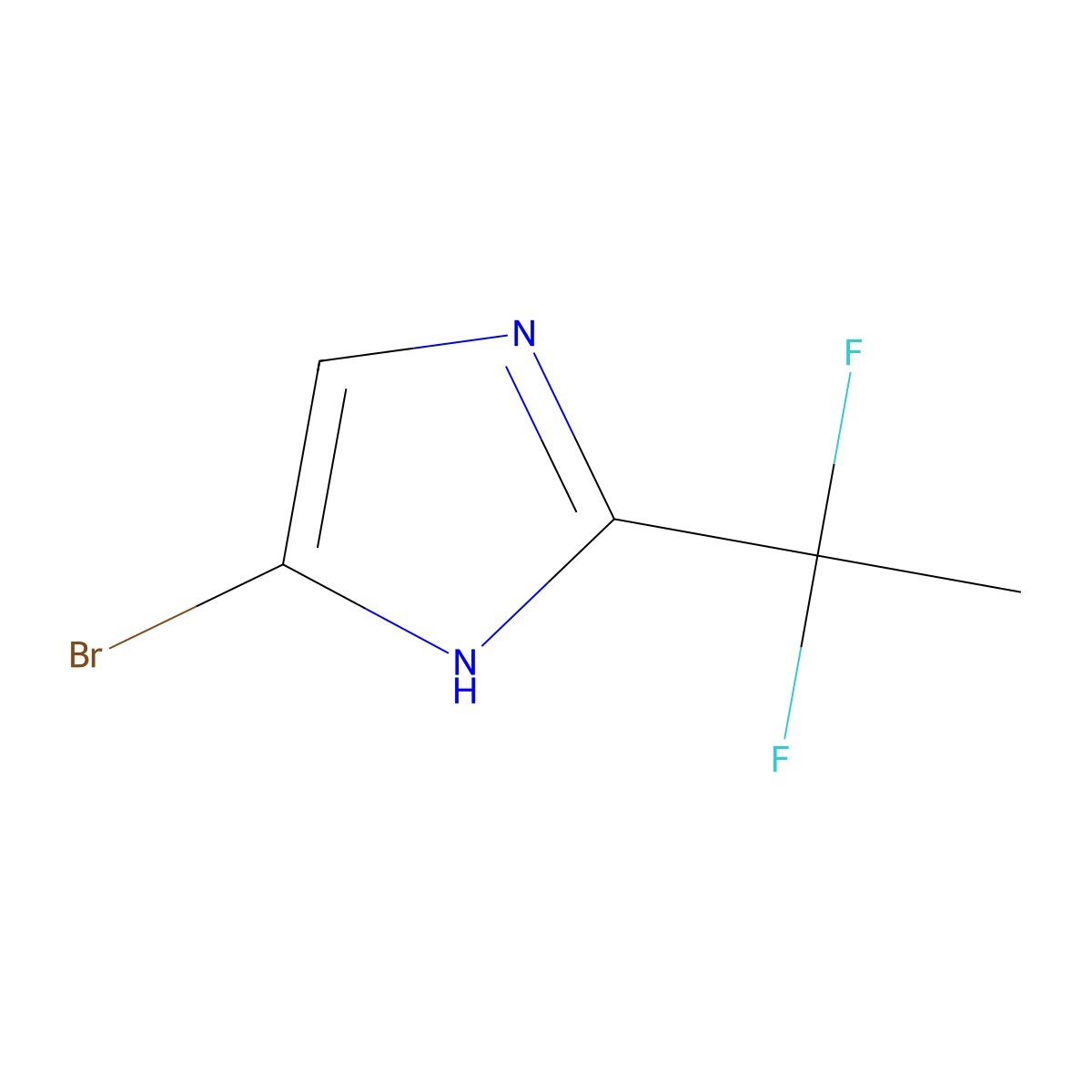 4-bromo-2-(1,1-difluoroethyl)-1H-imidazole molecular structure, CAS 1785475-96-8
