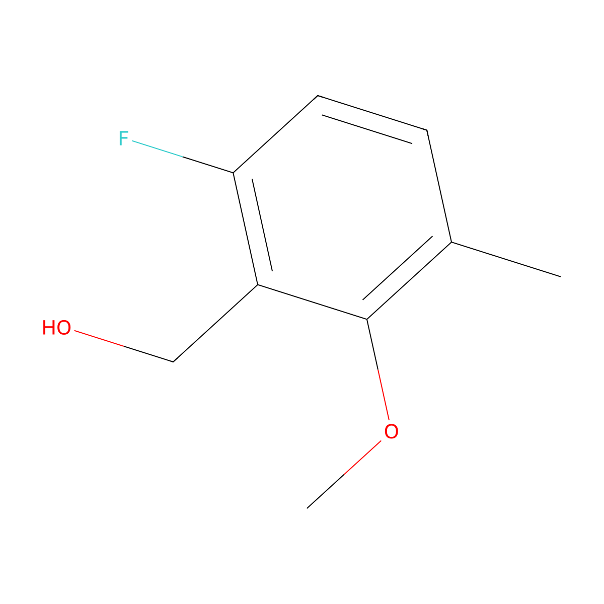 6-Fluoro-2-methoxy-3-methylbenzyl alcohol molecular structure, CAS 1785476-70-1