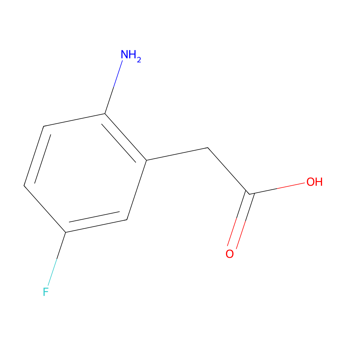 2-(2-Amino-5-fluorophenyl)acetic acid molecular structure, CAS 1785479-48-2