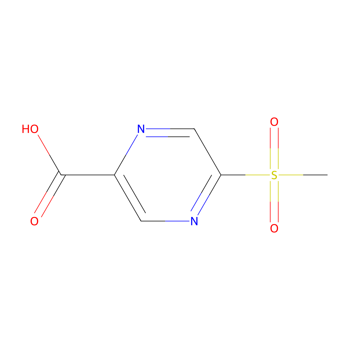 5-Methanesulfonylpyrazine-2-carboxylic acid molecular structure, CAS 1785482-38-3