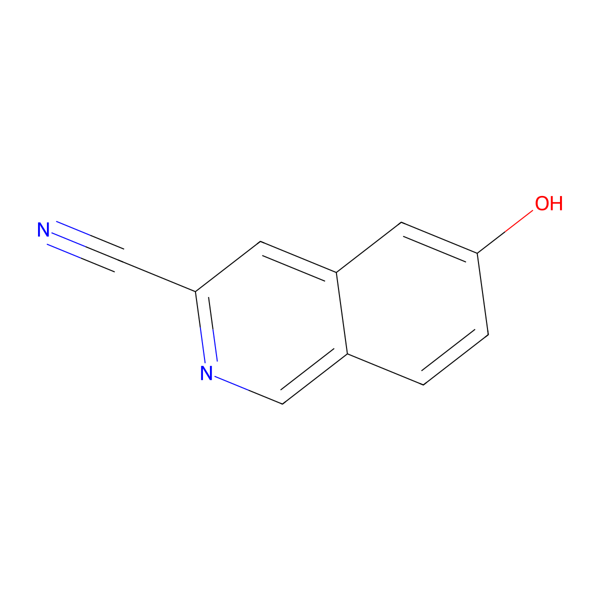 6-Hydroxyisoquinoline-3-carbonitrile molecular structure, CAS 1785482-49-6