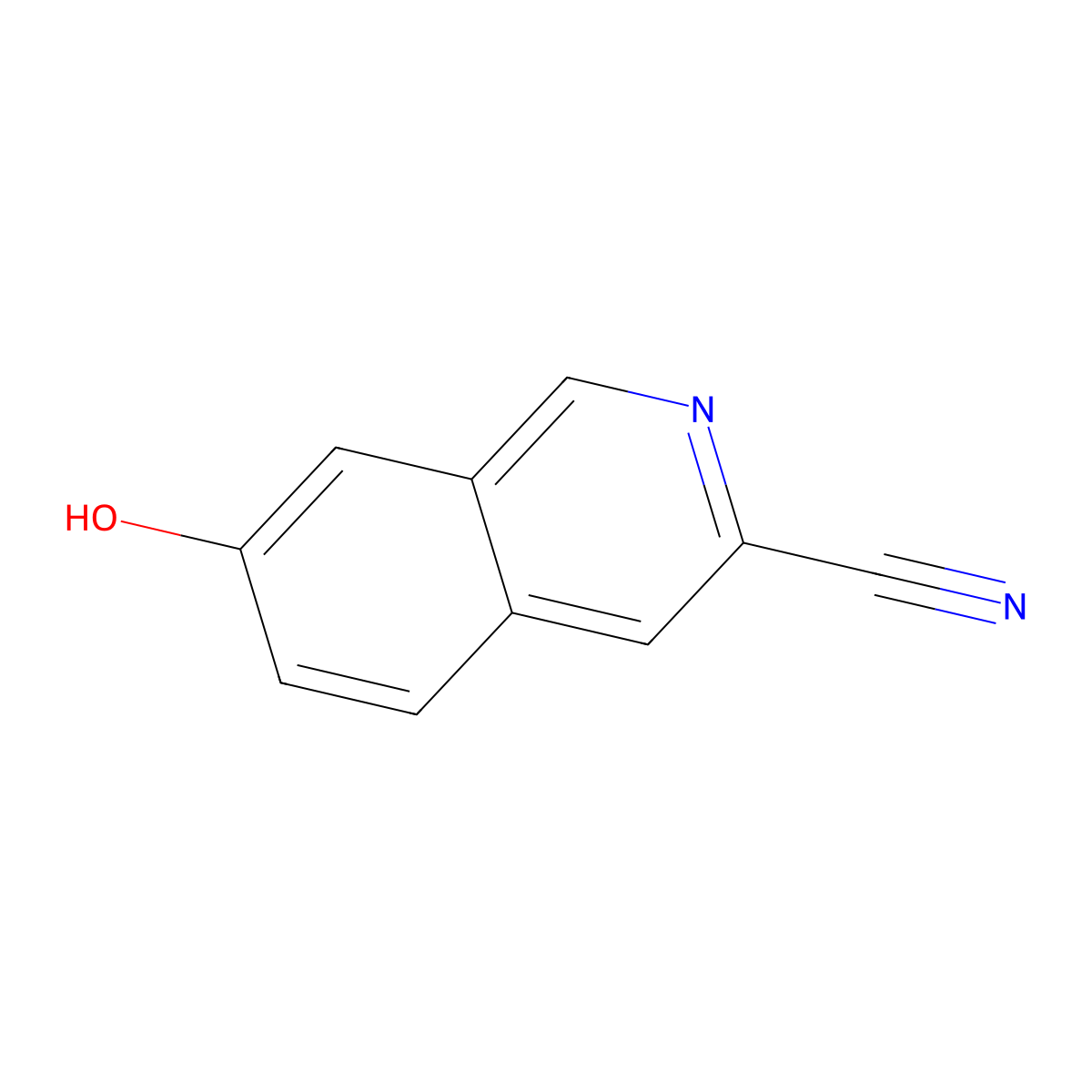 7-Hydroxyisoquinoline-3-carbonitrile molecular structure, CAS 1785482-53-2