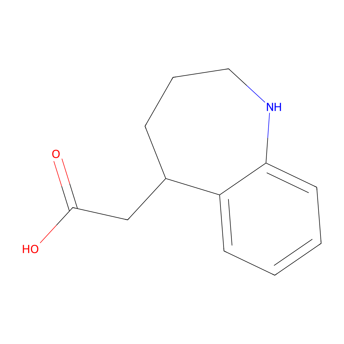 2-(2,3,4,5-Tetrahydro-1H-benzo[b]azepin-5-yl)acetic acid molecular structure, CAS 178549-49-0