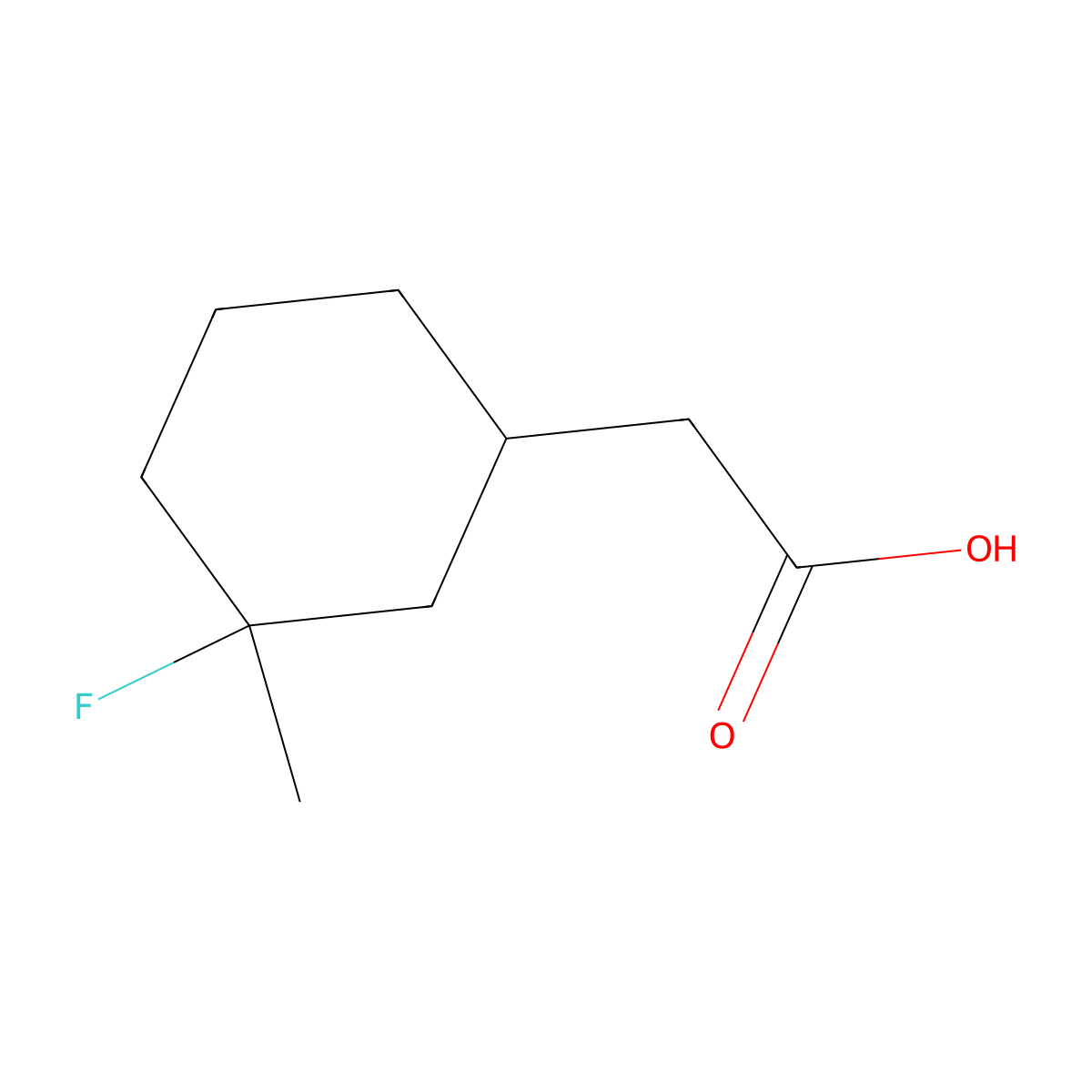 2-(3-Fluoro-3-methylcyclohexyl)acetic acid molecular structure, CAS 1785492-26-3