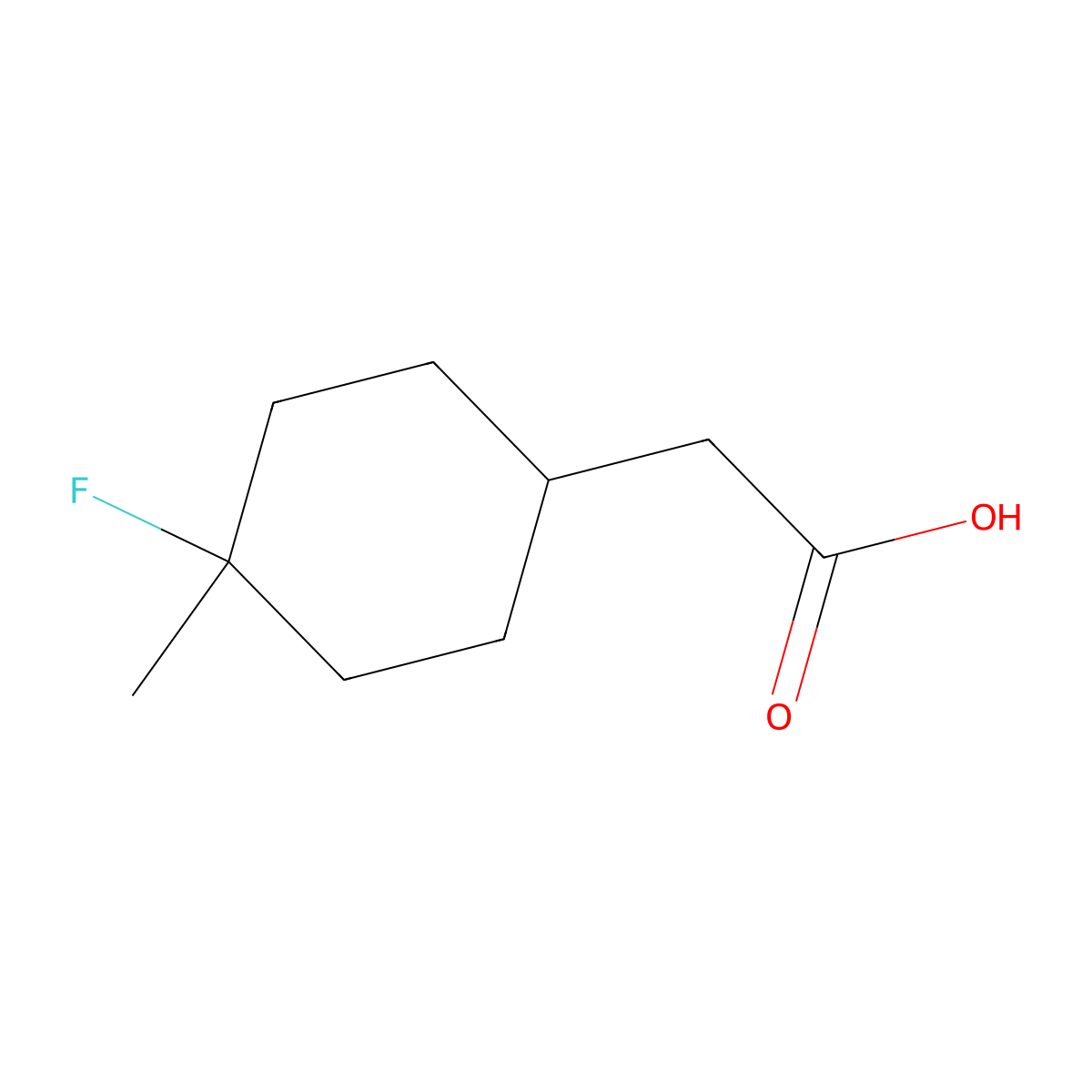 2-(4-Fluoro-4-methylcyclohexyl)acetic acid molecular structure, CAS 1785492-28-5
