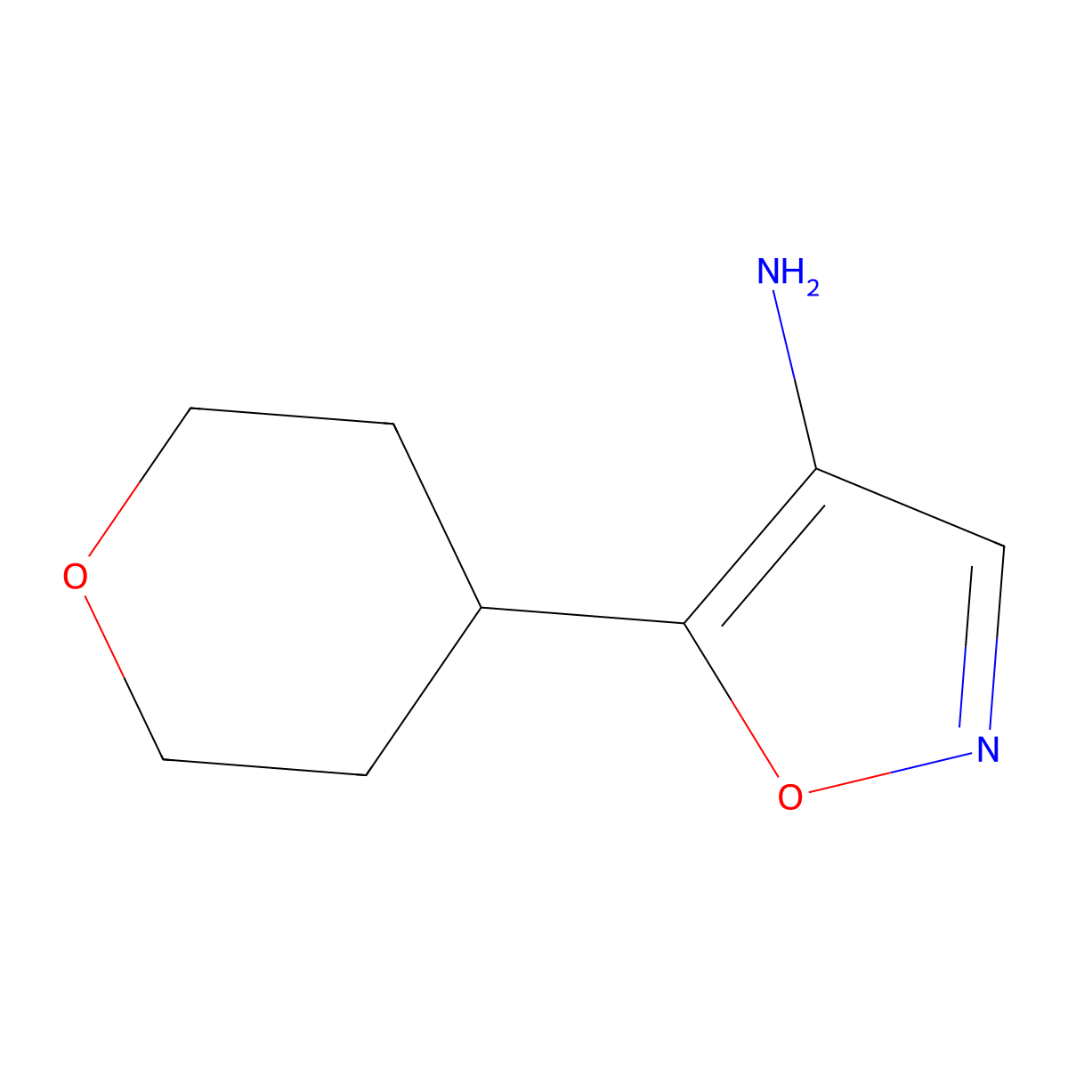 5-(Oxan-4-yl)-1,2-oxazol-4-amine molecular structure, CAS 1785495-21-7