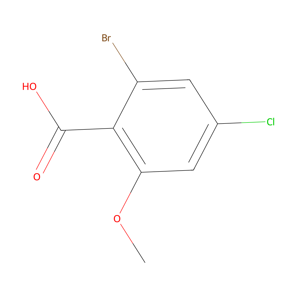 2-Bromo-4-chloro-6-methoxybenzoic acid molecular structure, CAS 1785497-49-5