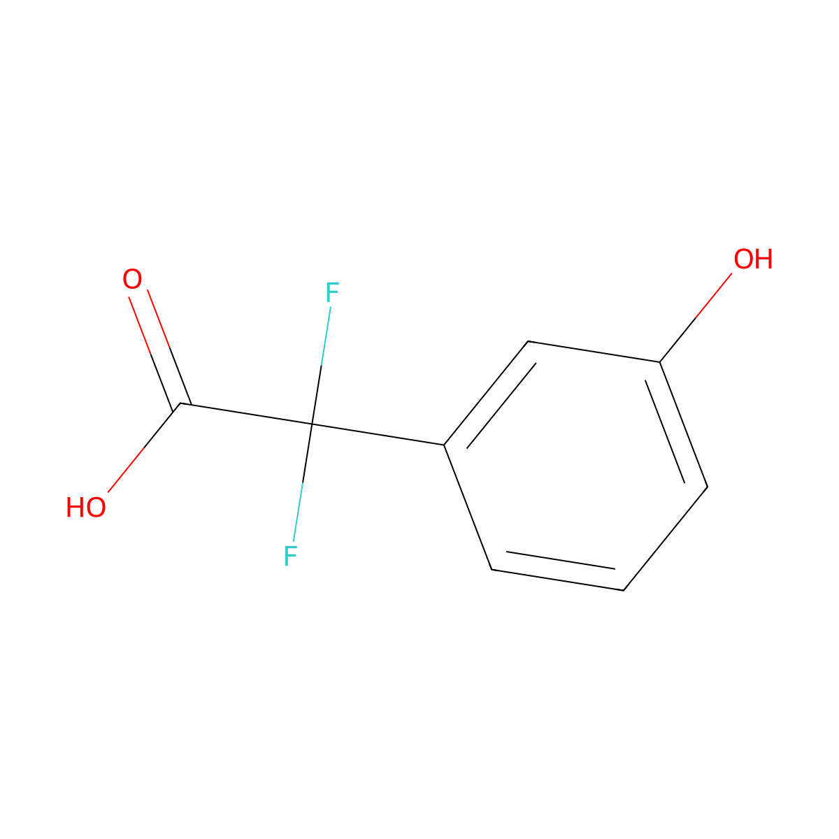 2,2-Difluoro-2-(3-hydroxyphenyl)acetic acid molecular structure, CAS 1785497-82-6