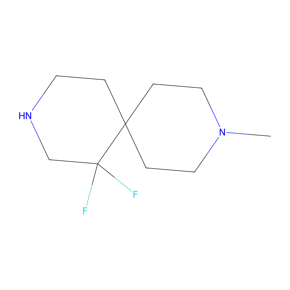 1,1-Difluoro-9-methyl-3,9-diazaspiro[5.5]undecane molecular structure, CAS 1785502-42-2