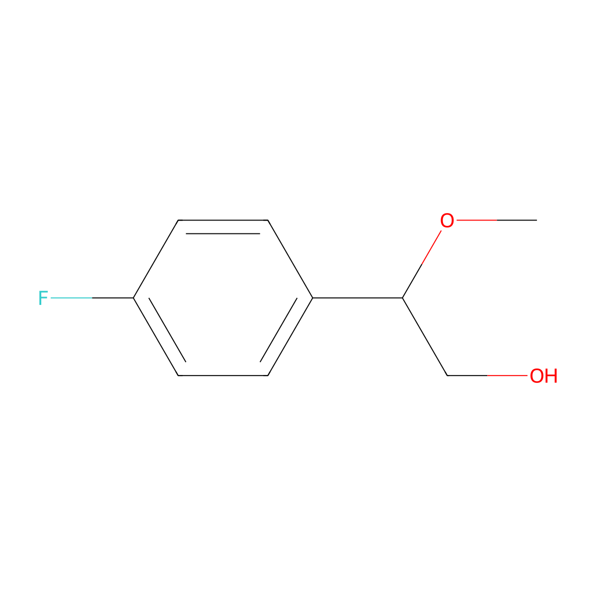 2-(4-Fluorophenyl)-2-methoxyethan-1-ol molecular structure, CAS 1785506-03-7