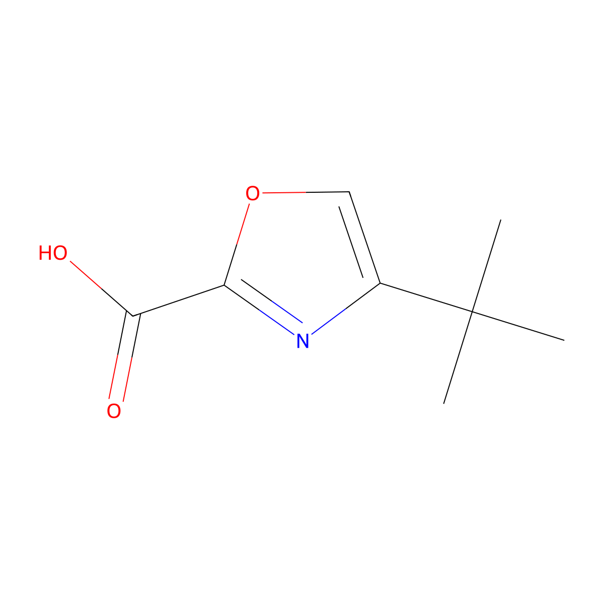 4-(tert-Butyl)oxazole-2-carboxylic acid molecular structure, CAS 1785513-03-2
