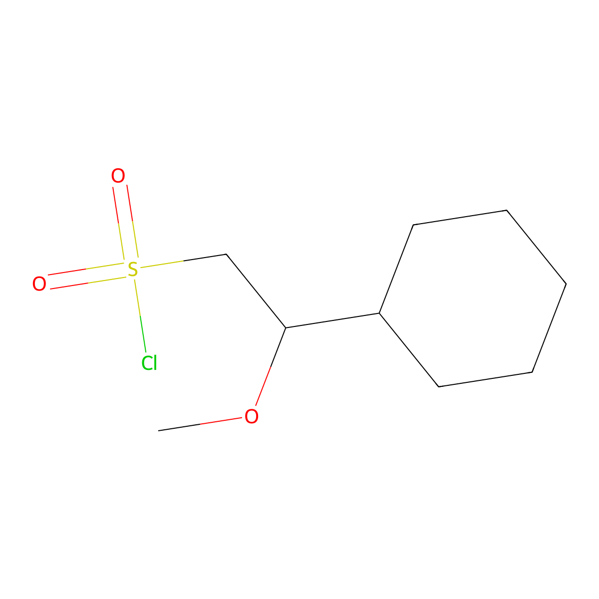 2-Cyclohexyl-2-methoxyethane-1-sulfonyl chloride molecular structure, CAS 1785515-46-9