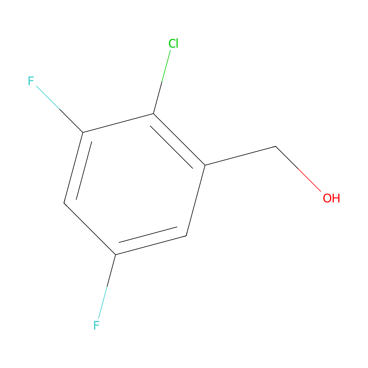(2-Chloro-3,5-difluorophenyl)methanol molecular structure, CAS 1785519-54-1