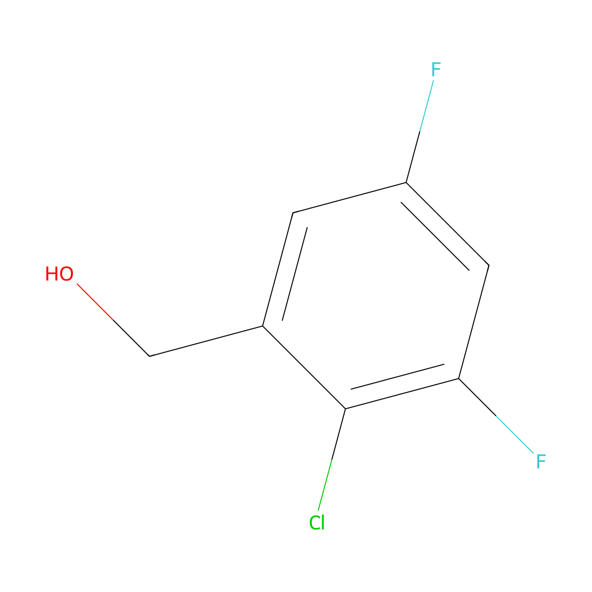 (2-Chloro-3,5-difluorophenyl)methanol molecular structure, CAS 1785519-54-1