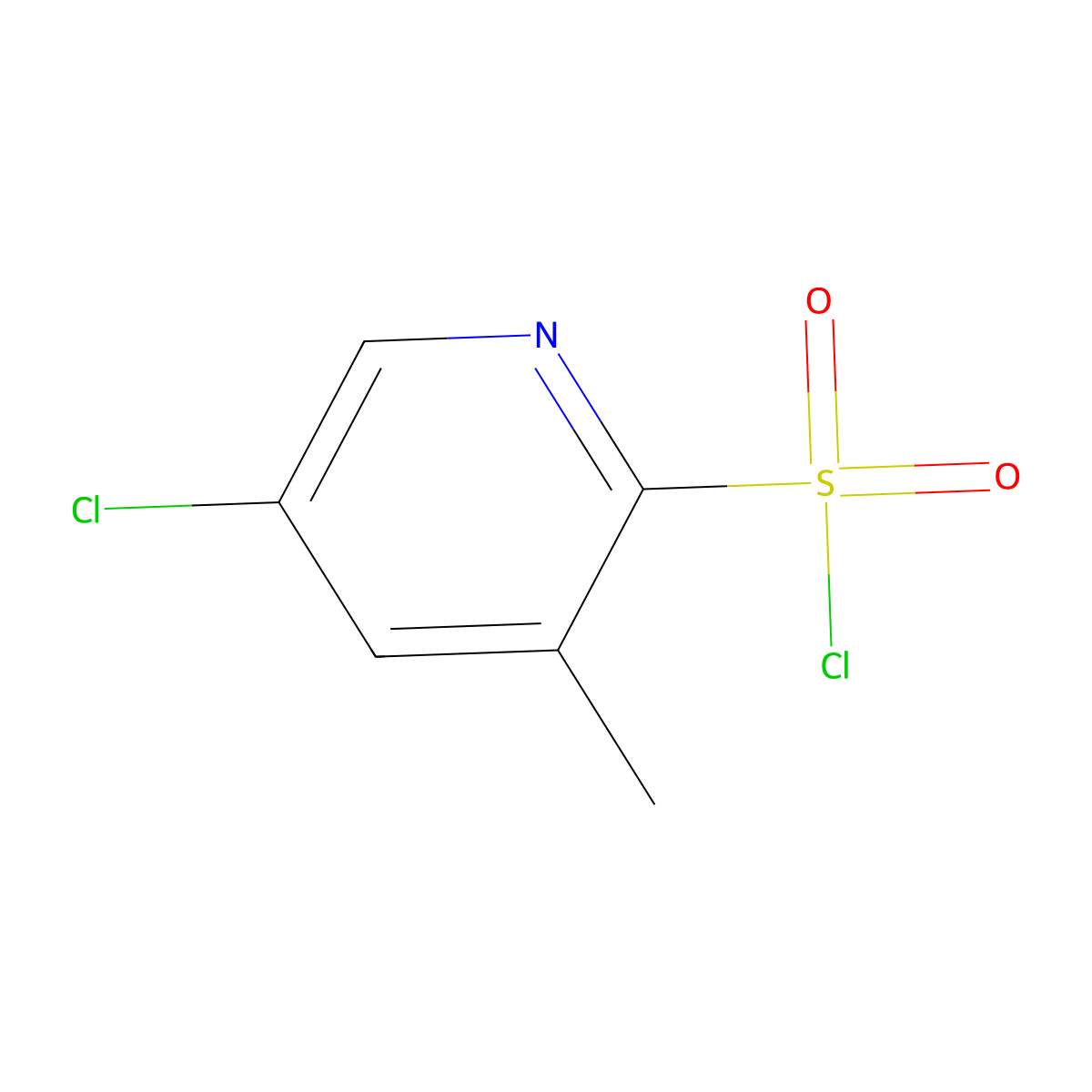 5-Chloro-3-methylpyridine-2-sulfonyl chloride molecular structure, CAS 1785521-56-3
