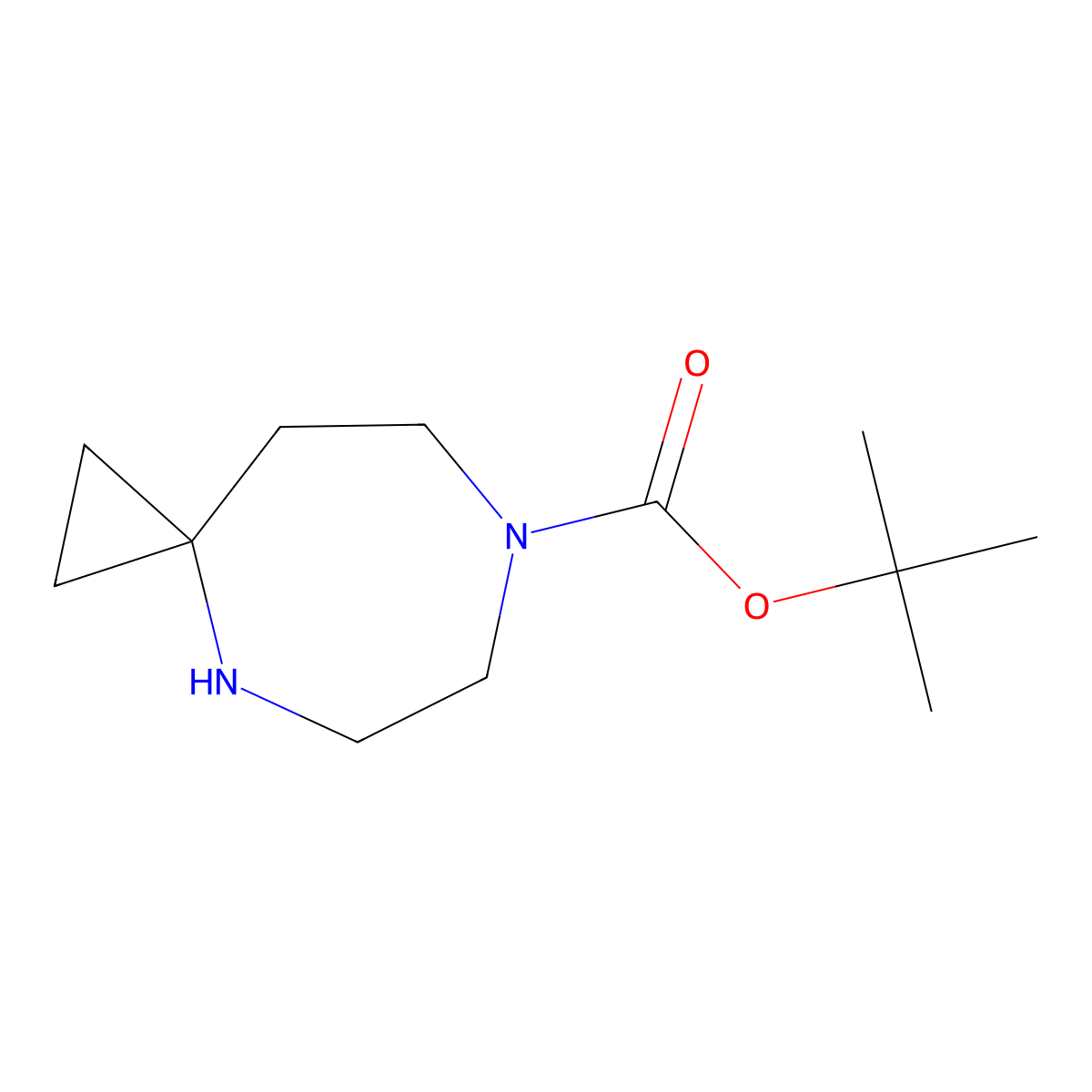Tert-butyl 4,7-diazaspiro[2.6]nonane-7-carboxylate molecular structure, CAS 1785522-54-4
