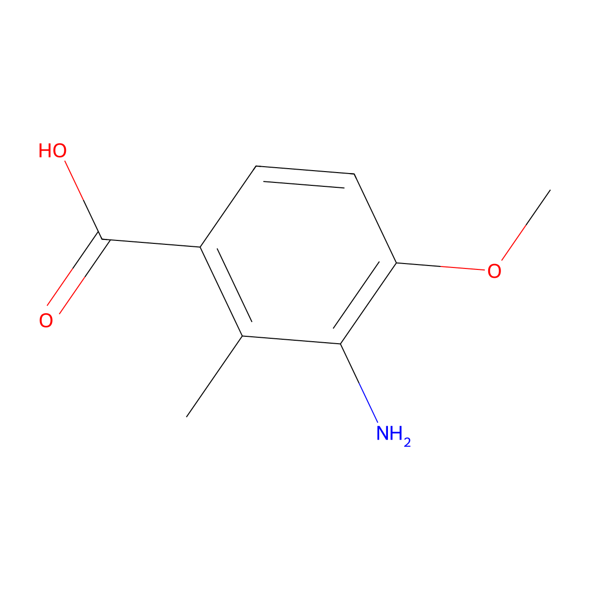 3-Amino-4-methoxy-2-methylbenzoic acid molecular structure, CAS 1785525-89-4