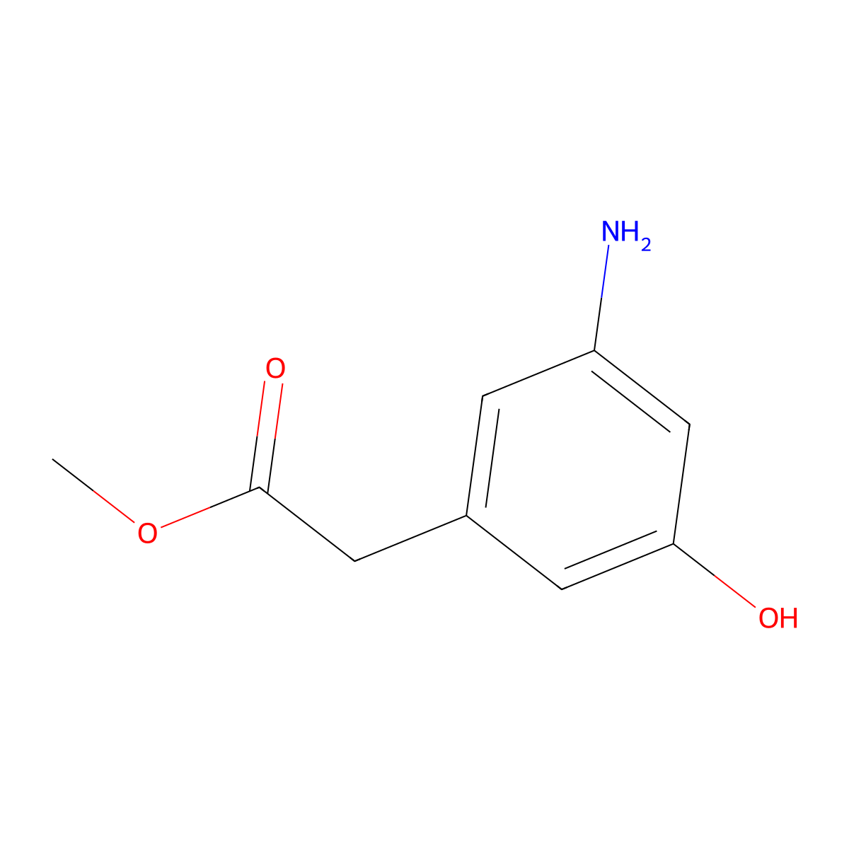 Methyl 2-(3-amino-5-hydroxyphenyl)acetate molecular structure, CAS 1785526-04-6