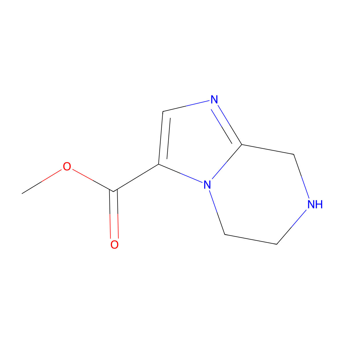 methyl 5H,6H,7H,8H-imidazo[1,2-a]pyrazine-3-carboxylate molecular structure, CAS 1785526-36-4