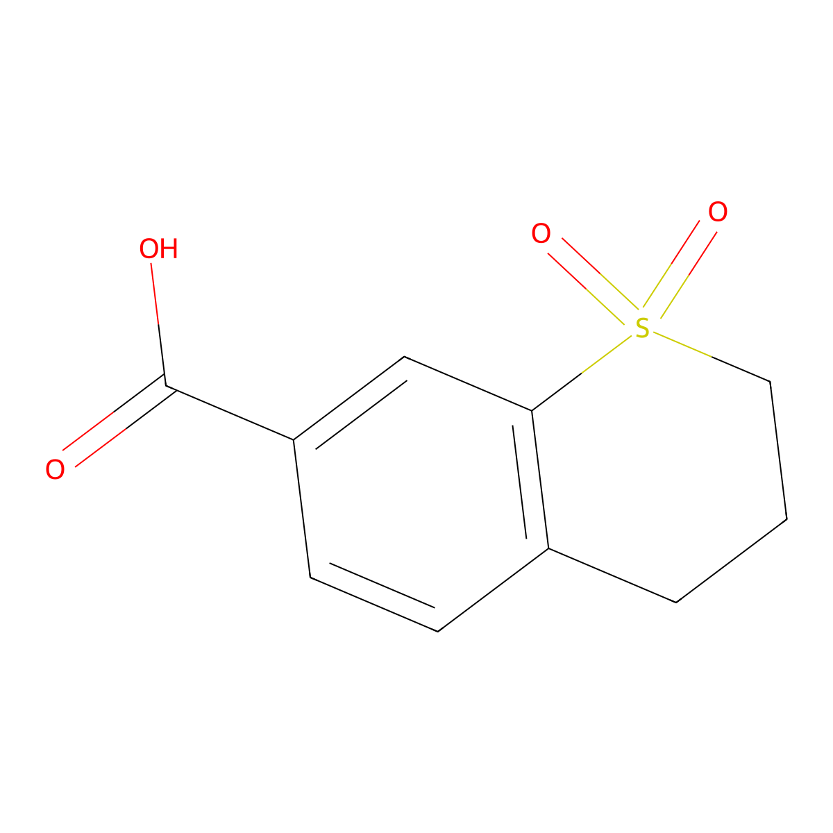 Thiochromane-7-carboxylic acid 1,1-dioxide molecular structure, CAS 1785527-60-7
