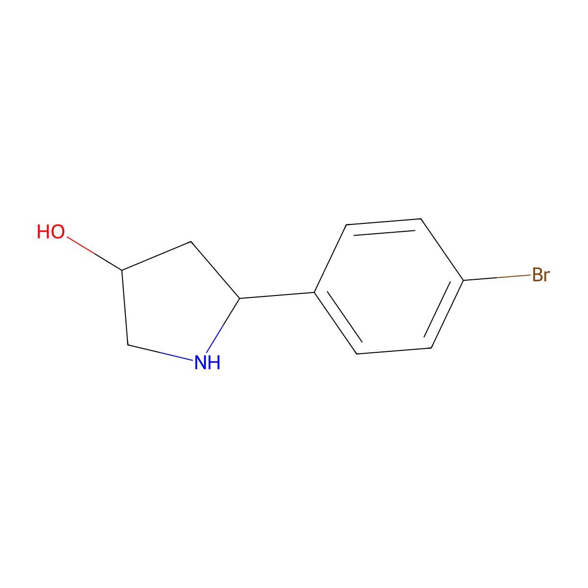 5-(4-Bromophenyl)pyrrolidin-3-ol molecular structure, CAS 1785531-61-4