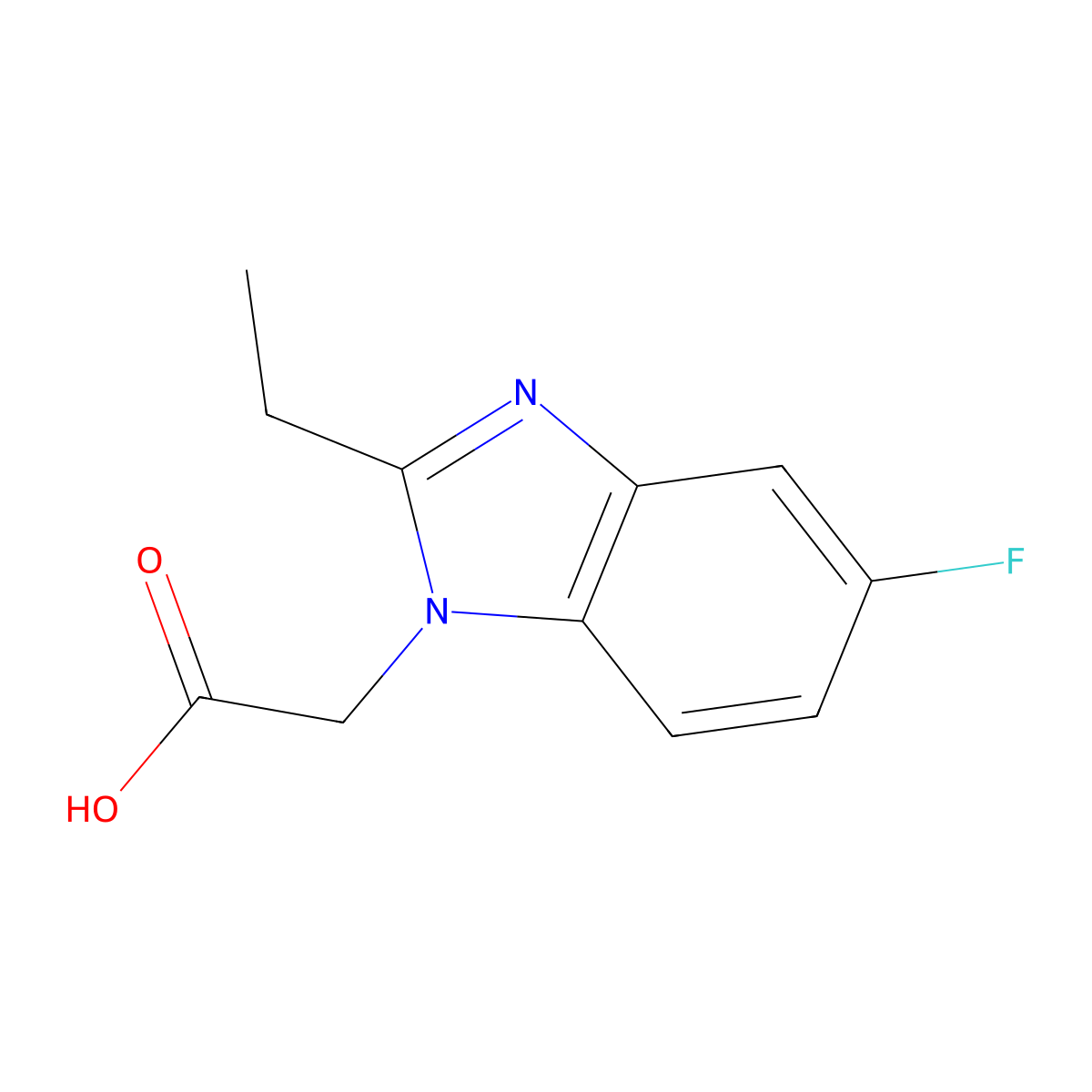 2-(2-Ethyl-5-fluoro-1H-benzo[d]imidazol-1-yl)acetic acid molecular structure, CAS 1785531-80-7