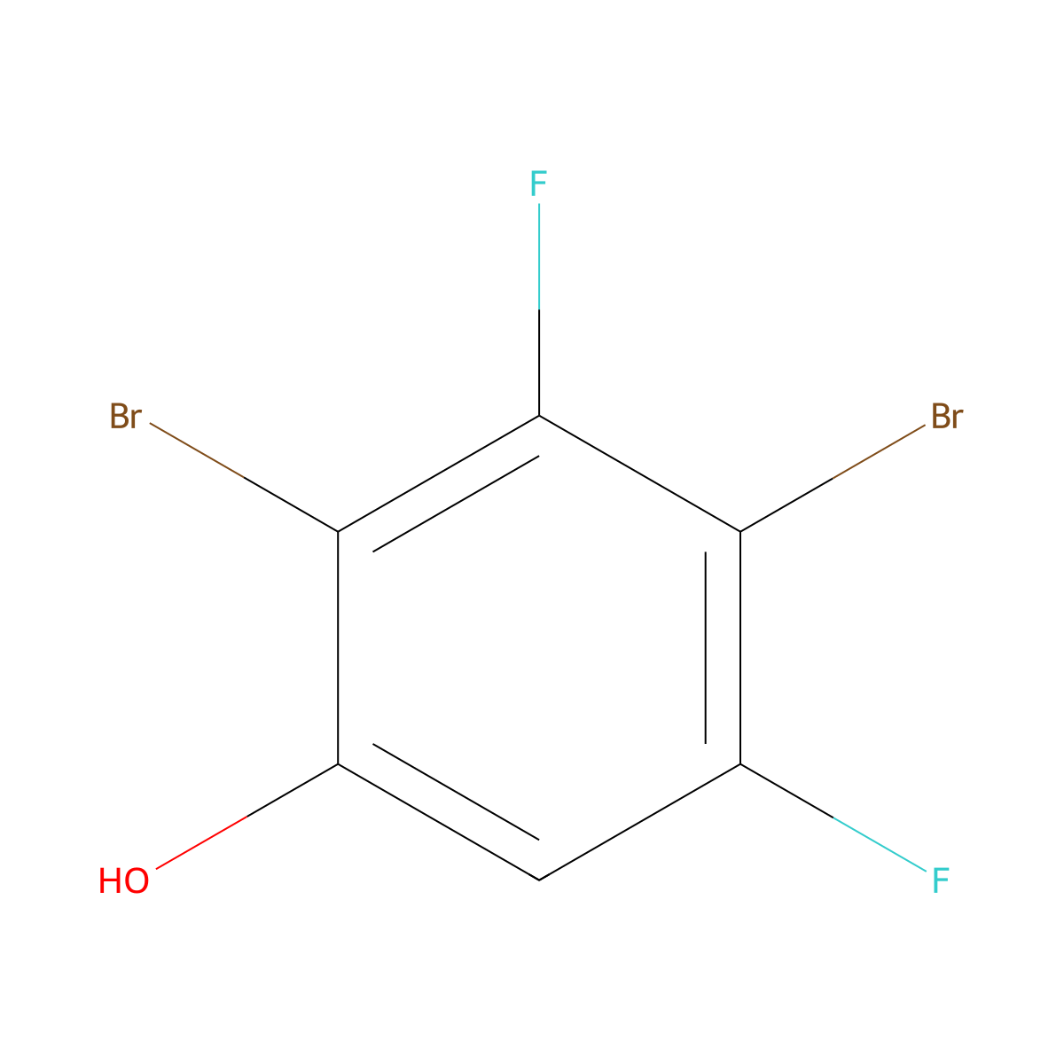 2,4-Dibromo-3,5-difluorophenol molecular structure, CAS 1785533-13-2