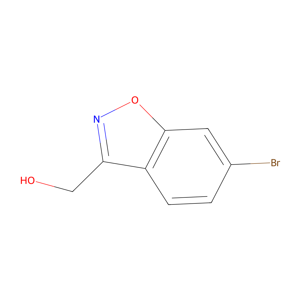 (6-Bromo-1,2-benzoxazol-3-yl)methanol molecular structure, CAS 1785533-28-9