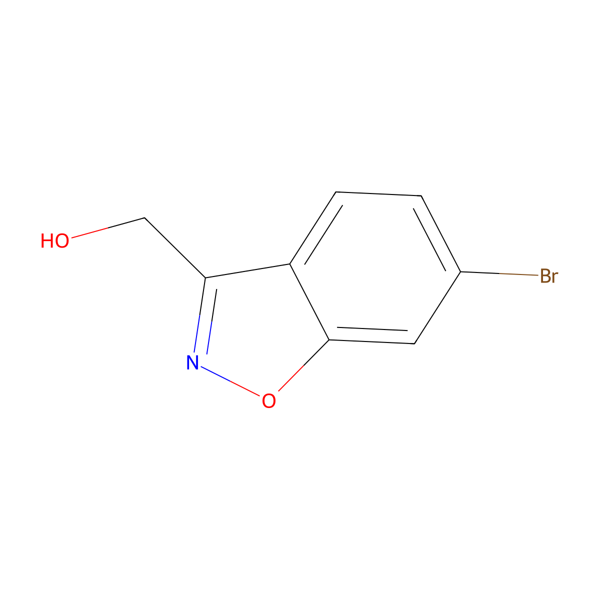 (6-Bromo-1,2-benzoxazol-3-yl)methanol molecular structure, CAS 1785533-28-9