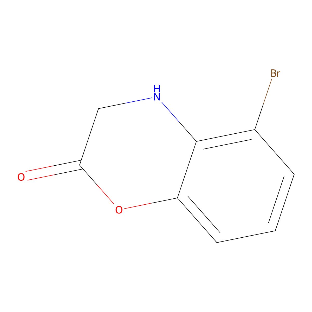 5-Bromo-3,4-dihydro-1,4-benzoxazin-2-one molecular structure, CAS 1785533-37-0