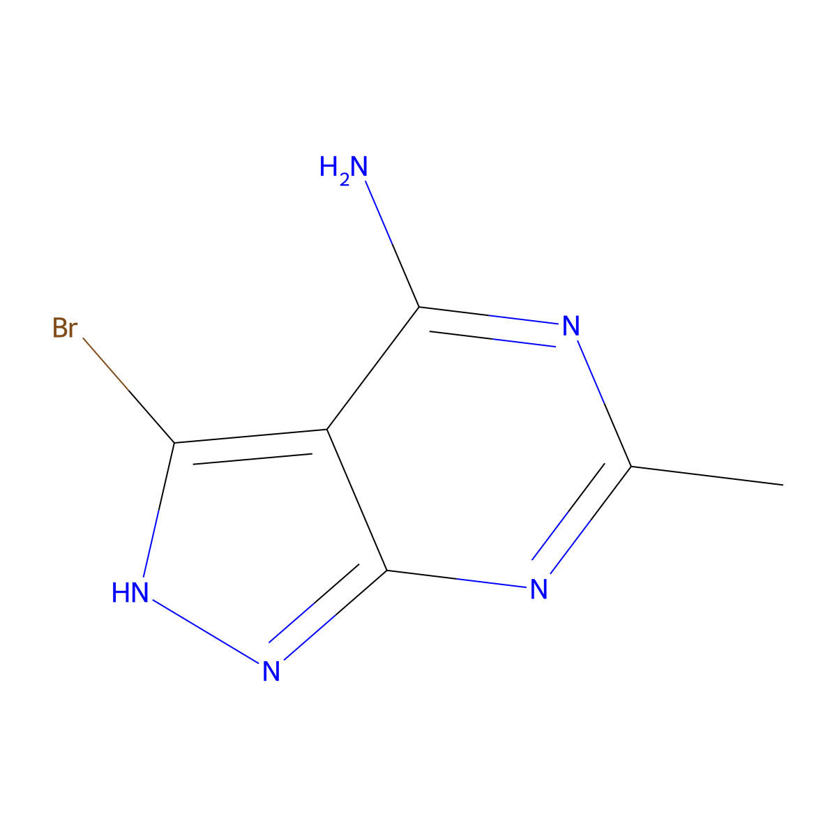 3-Bromo-6-methyl-1H-pyrazolo[3,4-d]pyrimidin-4-amine molecular structure, CAS 1785533-58-5