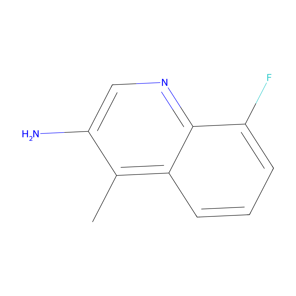 8-Fluoro-4-methylquinolin-3-amine molecular structure, CAS 1785535-58-1