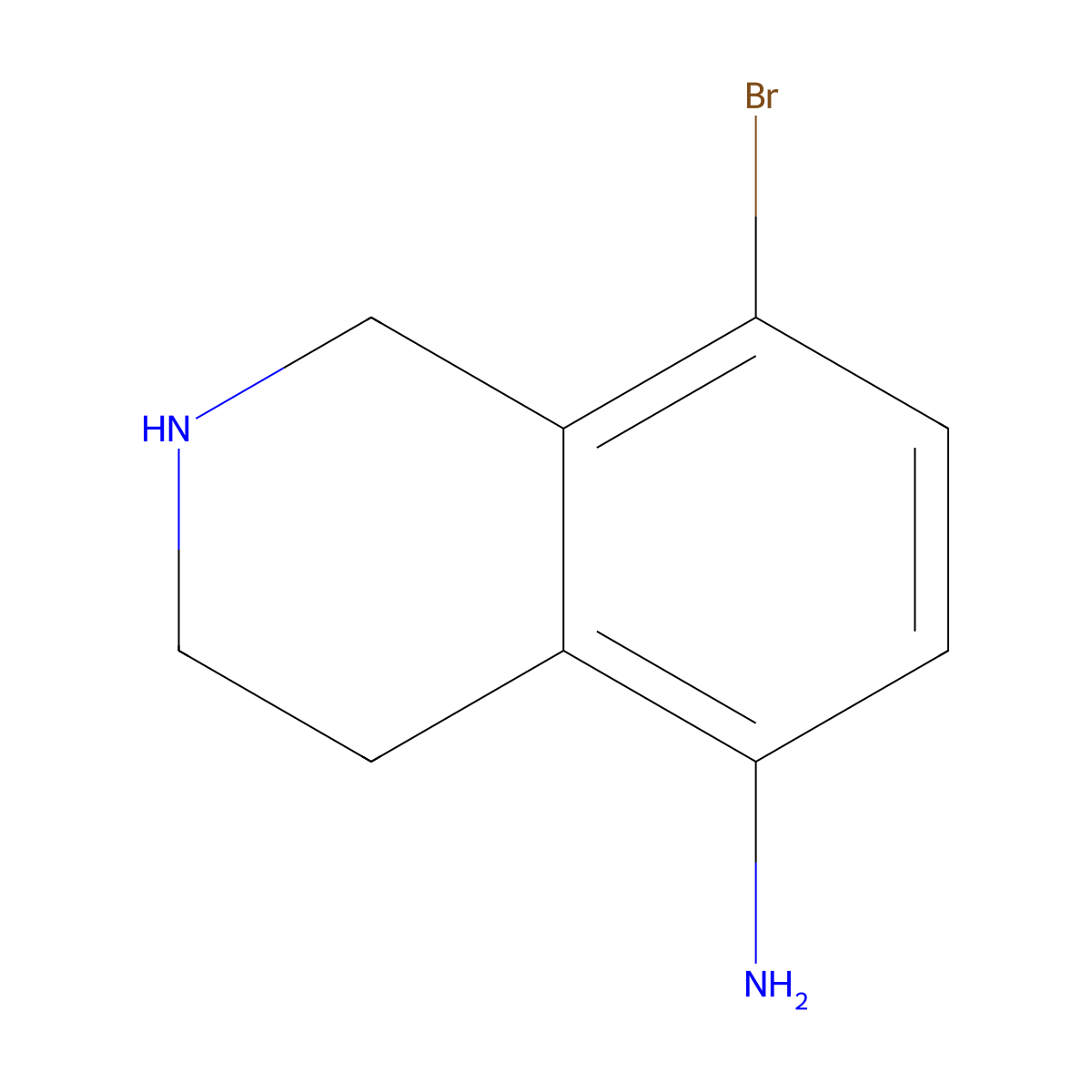 8-Bromo-1,2,3,4-tetrahydroisoquinolin-5-amine molecular structure, CAS 1785536-47-1