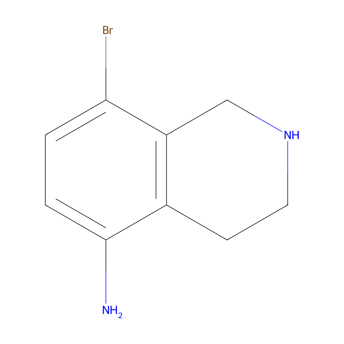 8-Bromo-1,2,3,4-tetrahydroisoquinolin-5-amine molecular structure, CAS 1785536-47-1