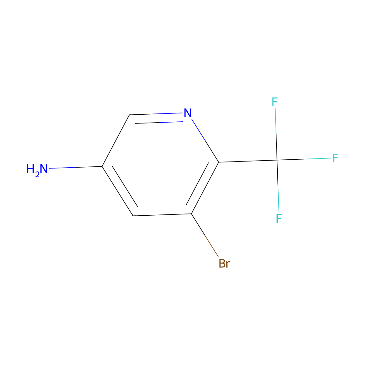 5-Bromo-6-(trifluoromethyl)pyridin-3-amine molecular structure, CAS 1785539-09-4