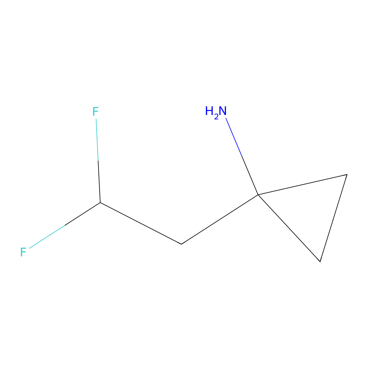 1-(2,2-Difluoroethyl)cyclopropan-1-amine molecular structure, CAS 1785540-86-4