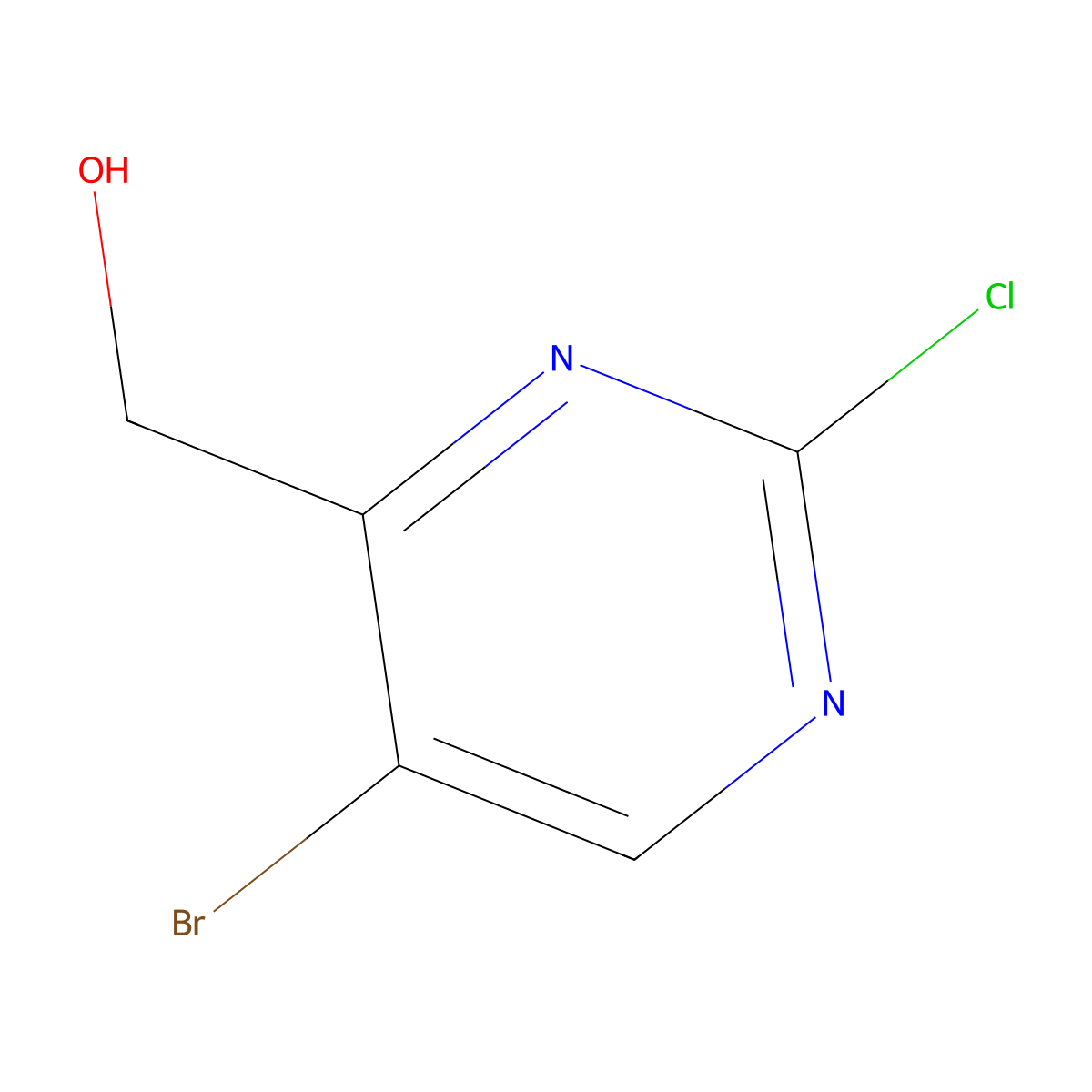 (5-Bromo-2-chloropyrimidin-4-yl)methanol molecular structure, CAS 1785541-95-8