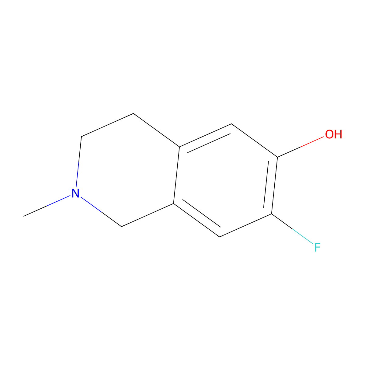 7-Fluoro-2-methyl-1,2,3,4-tetrahydroisoquinolin-6-ol molecular structure, CAS 1785542-58-6