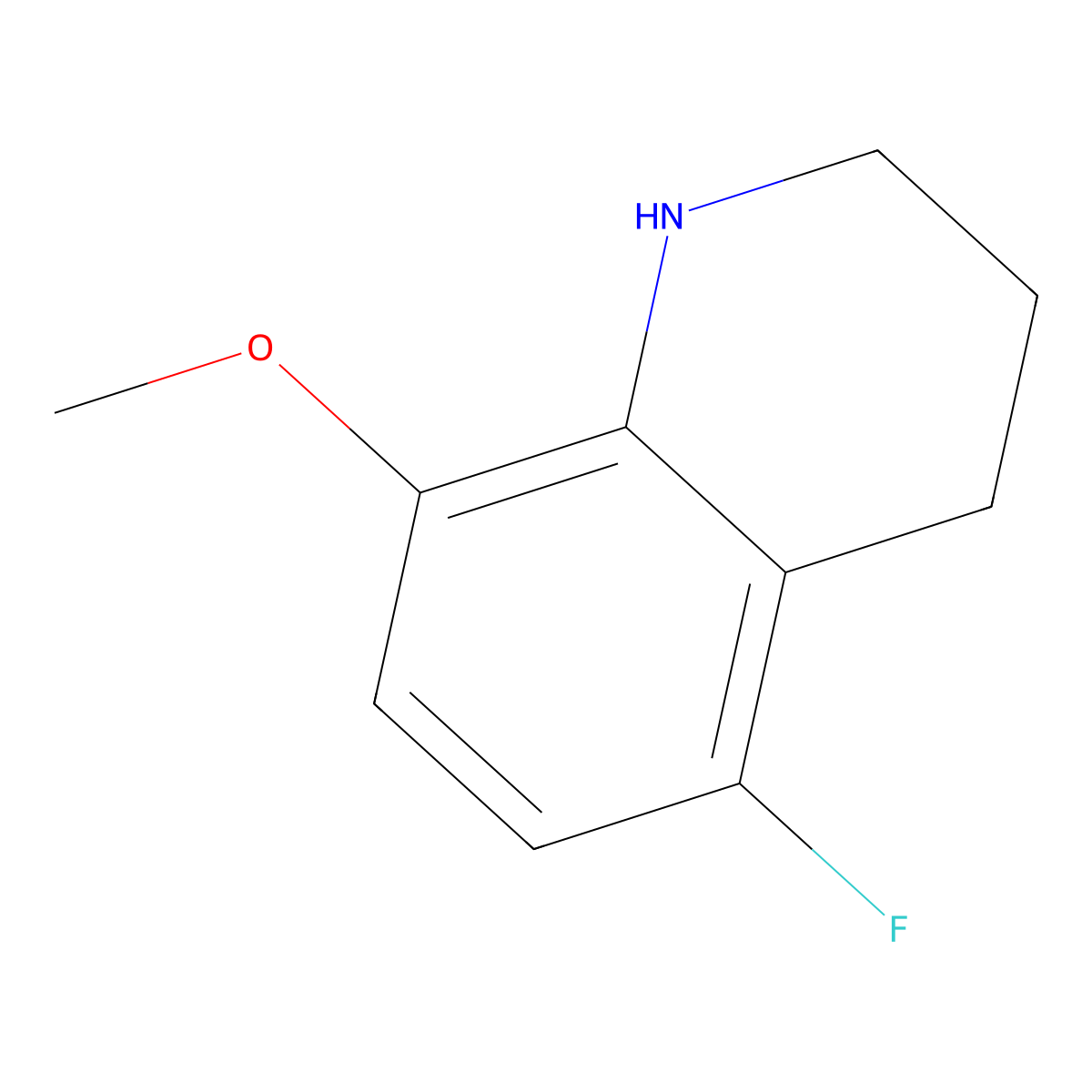 5-Fluoro-8-methoxy-1,2,3,4-tetrahydroquinoline molecular structure, CAS 1785542-65-5