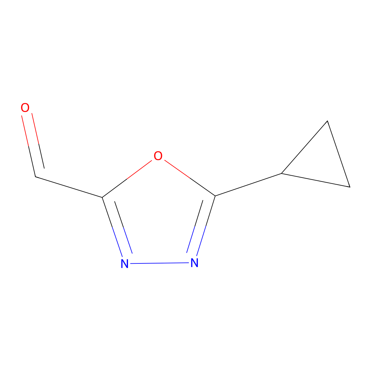 5-Cyclopropyl-1,3,4-oxadiazole-2-carbaldehyde molecular structure, CAS 1785543-91-0