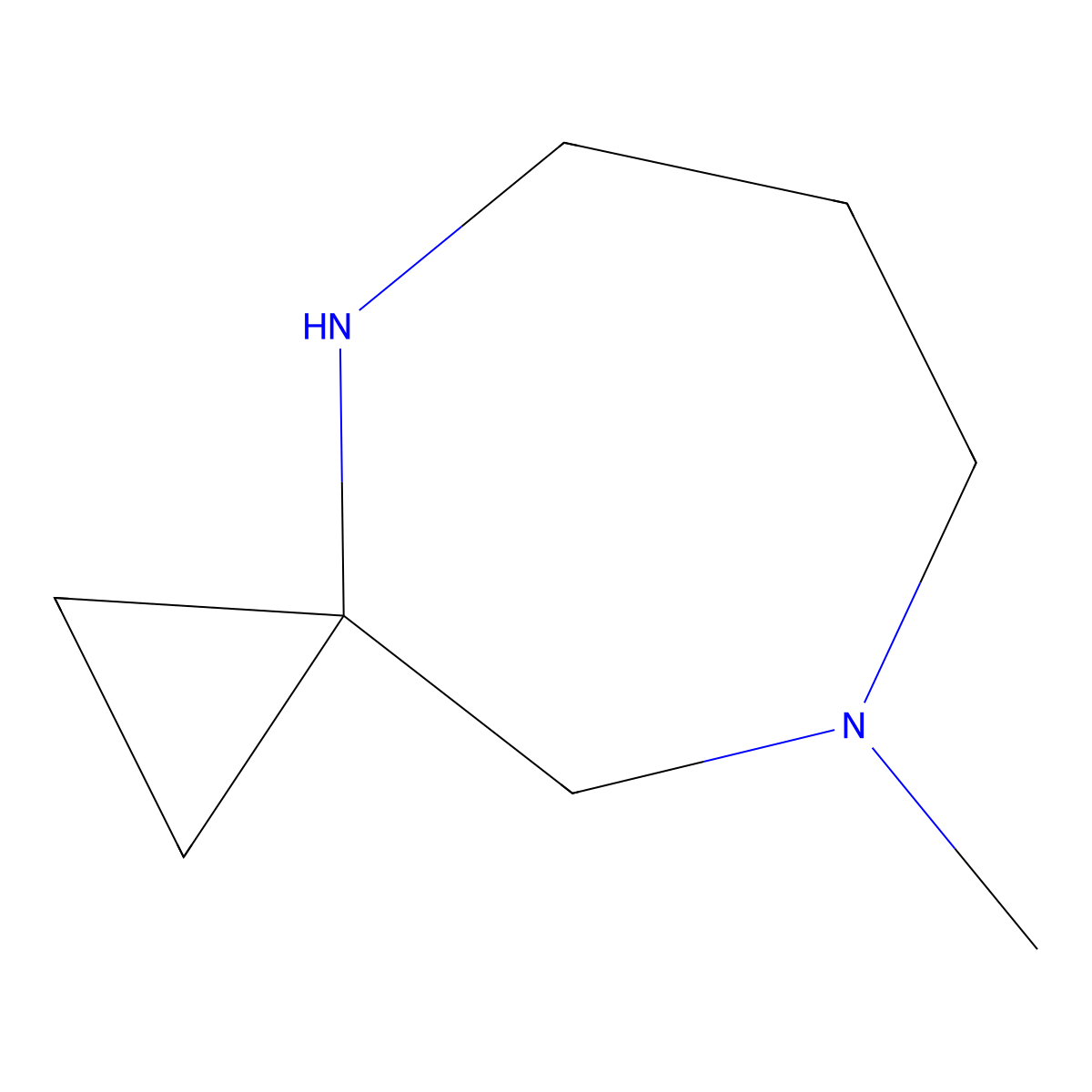 8-Methyl-4,8-diazaspiro[2.6]nonane molecular structure, CAS 1785545-11-0