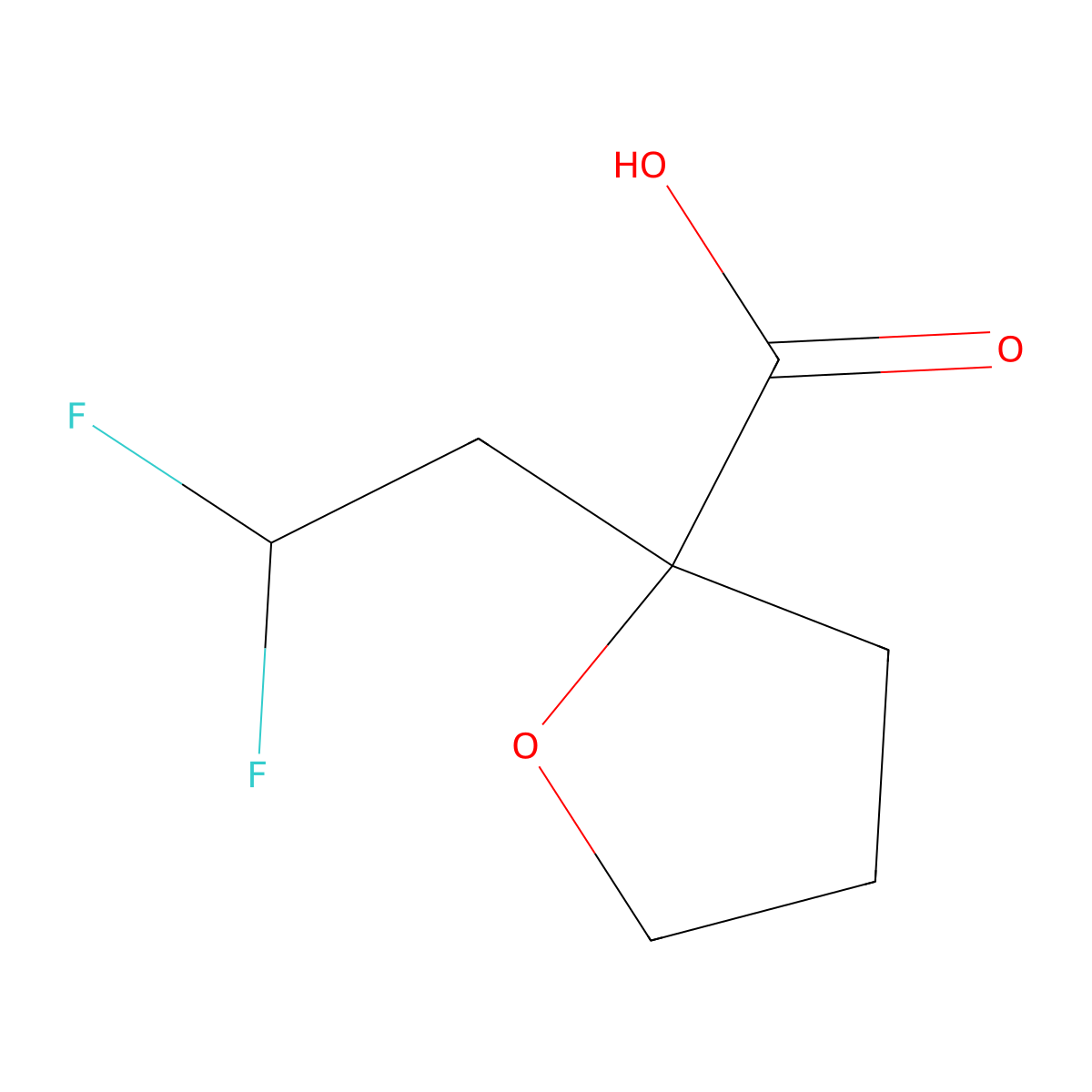 2-(2,2-Difluoroethyl)oxolane-2-carboxylicacid molecular structure, CAS 1785545-52-9