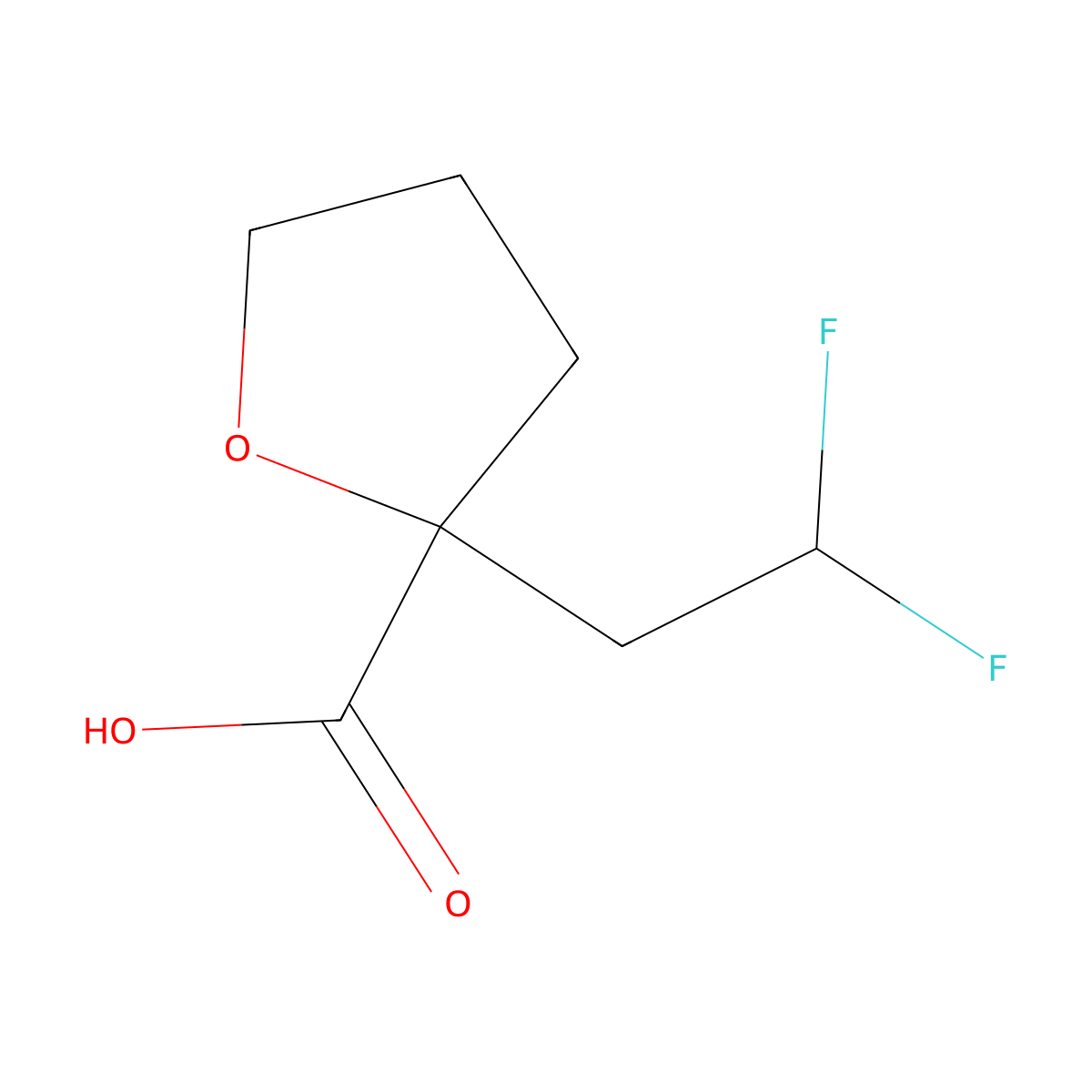 2-(2,2-Difluoroethyl)oxolane-2-carboxylicacid molecular structure, CAS 1785545-52-9