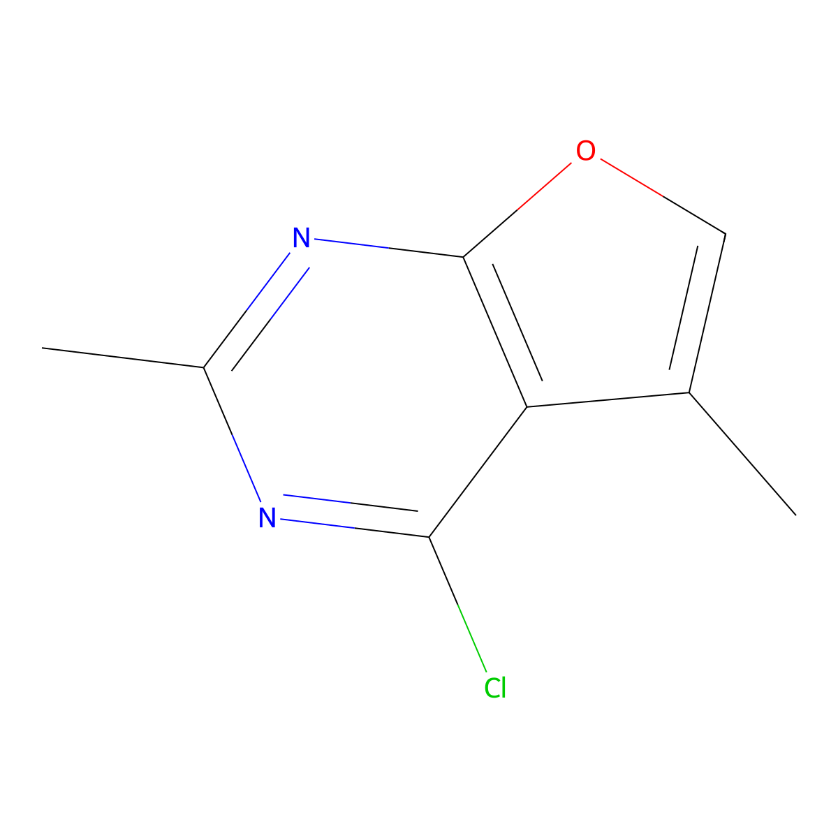 4-Chloro-2,5-dimethylfuro[2,3-d]pyrimidine molecular structure, CAS 1785546-45-3