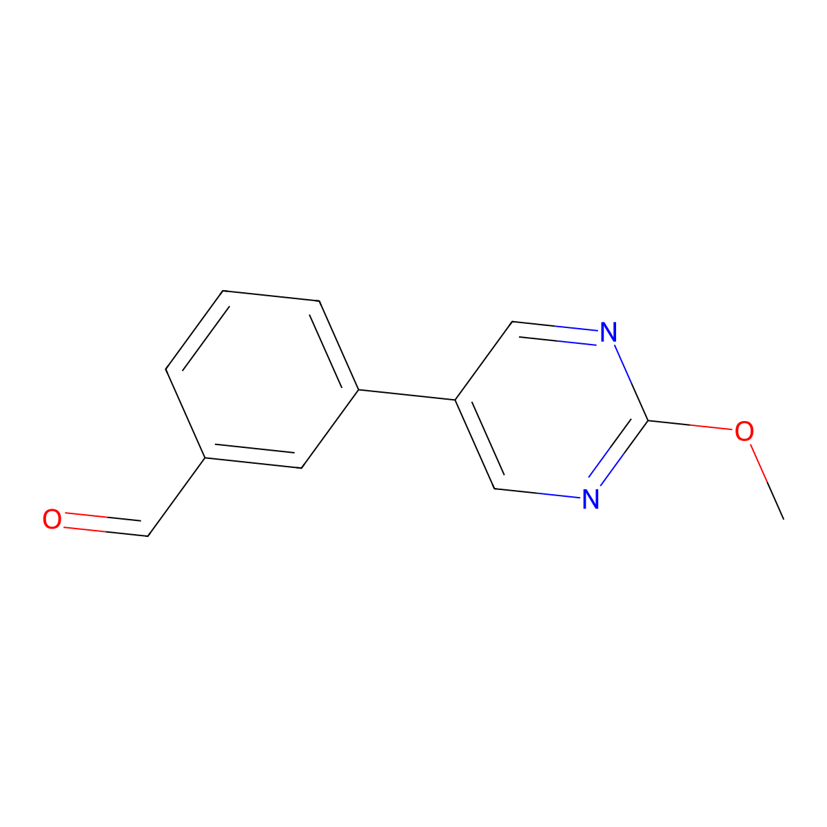 3-(2-Methoxy-5-pyrimidinyl)benzaldehyde molecular structure, CAS 1785548-28-8