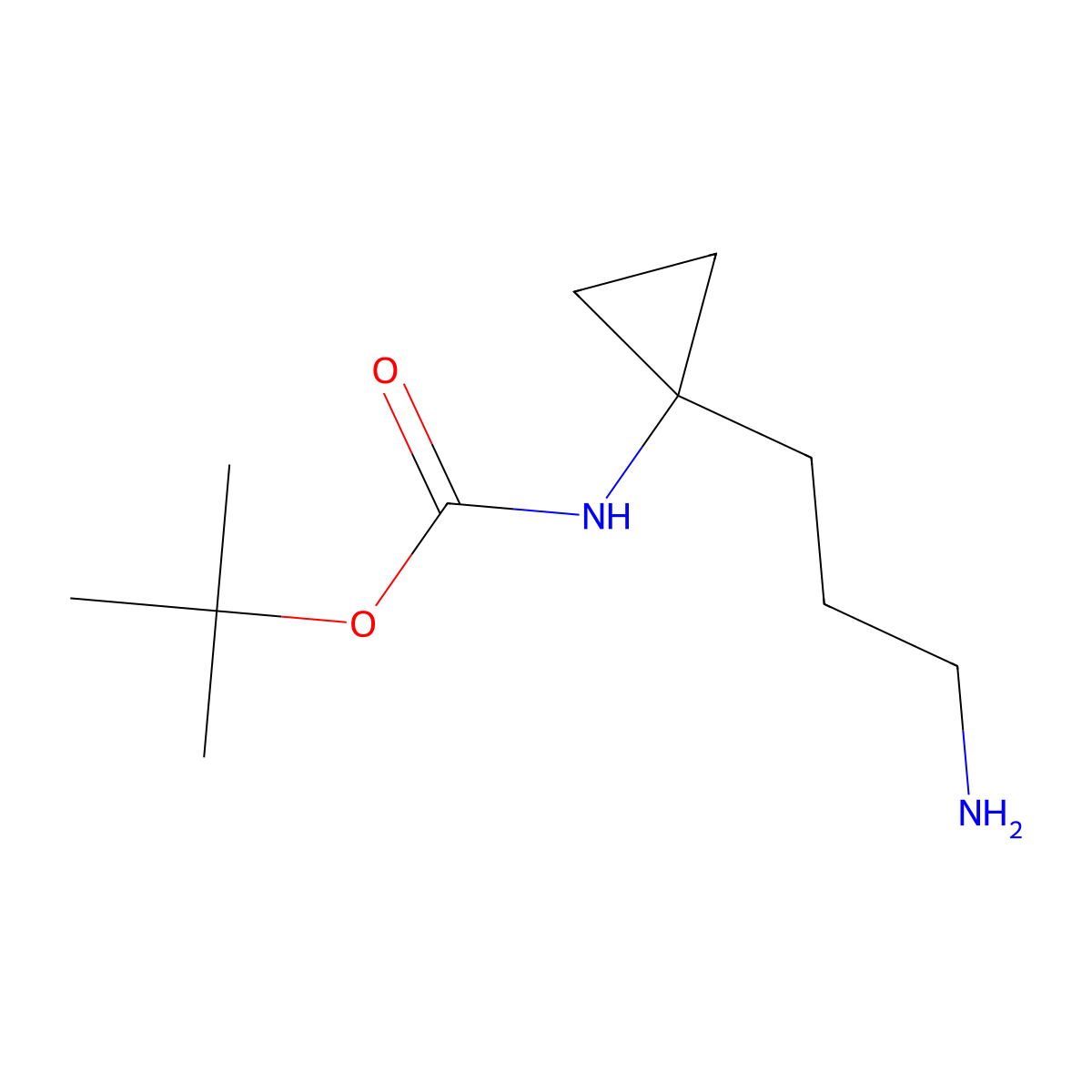 tert-butylN-[1-(3-aminopropyl)cyclopropyl]carbamate molecular structure, CAS 1785550-19-7