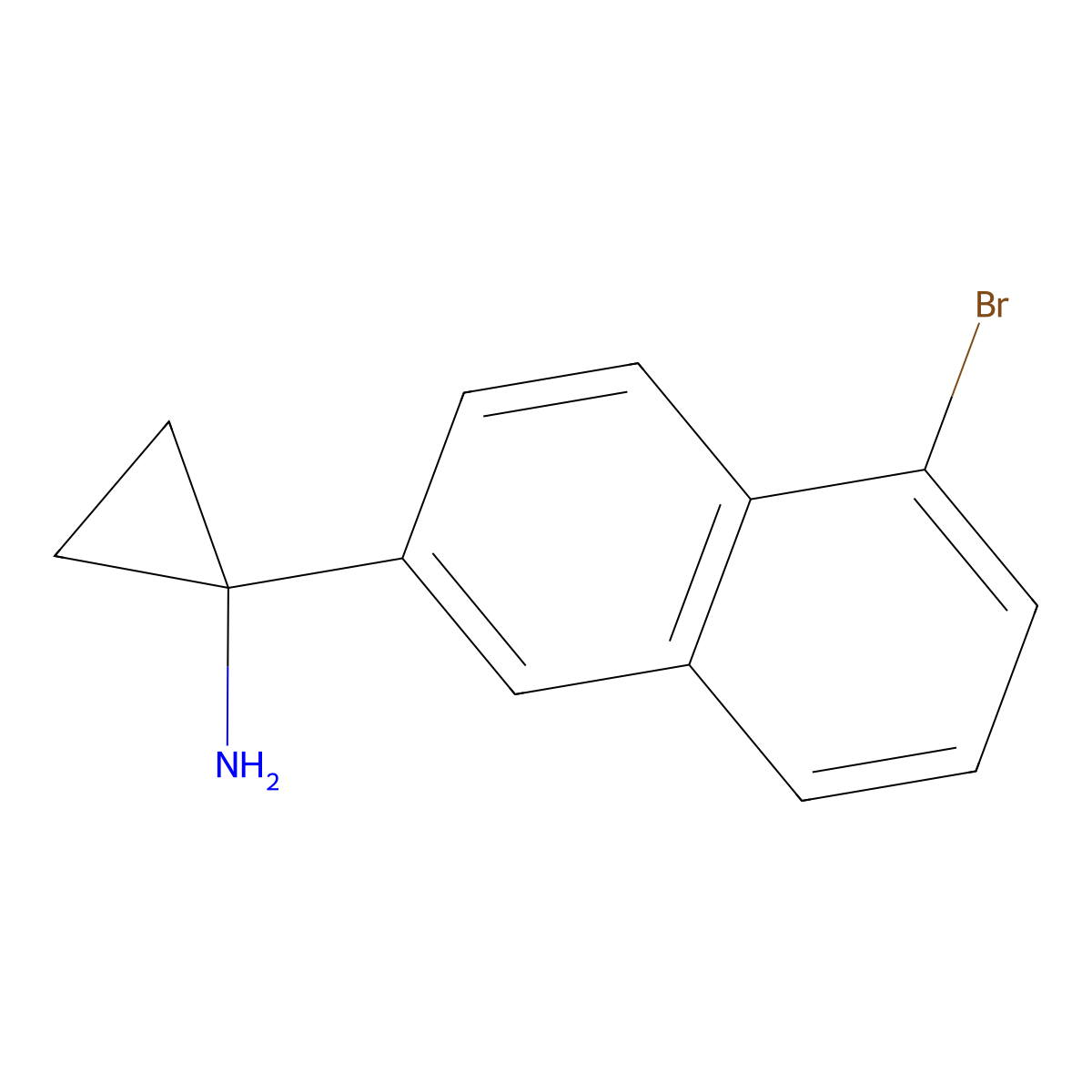 1-(5-Bromonaphthalen-2-YL)cyclopropan-1-amine molecular structure, CAS 1785550-21-1