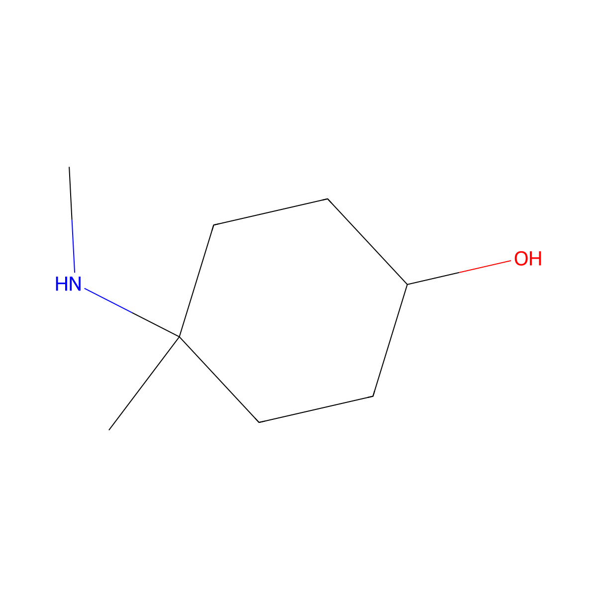 4-Methyl-4-(methylamino)cyclohexanol molecular structure, CAS 1785550-70-0