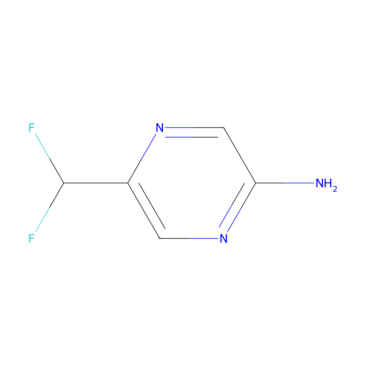 5-(Difluoromethyl)pyrazin-2-amine molecular structure, CAS 1785551-80-5