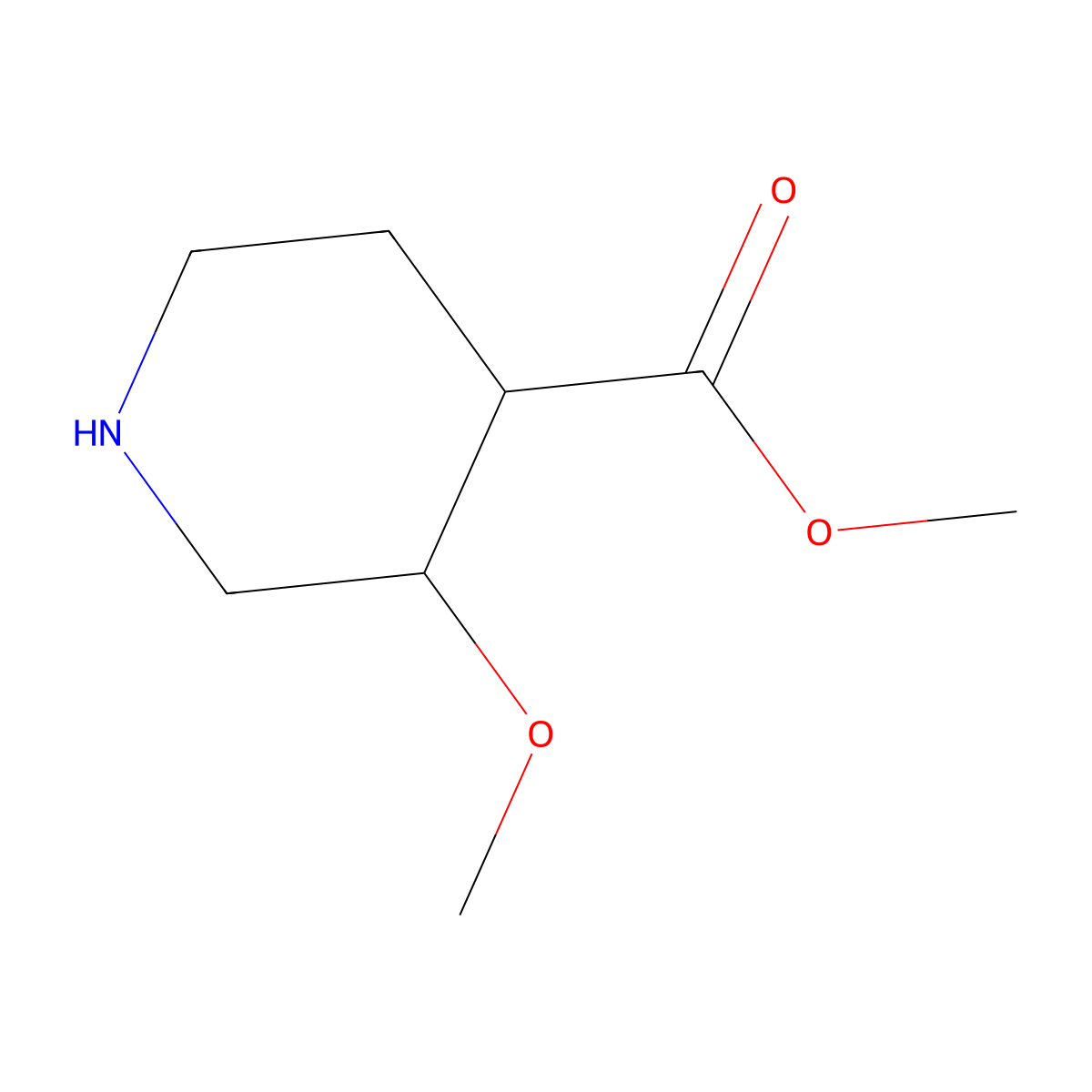 Methyl 3-methoxypiperidine-4-carboxylate molecular structure, CAS 1785553-53-8